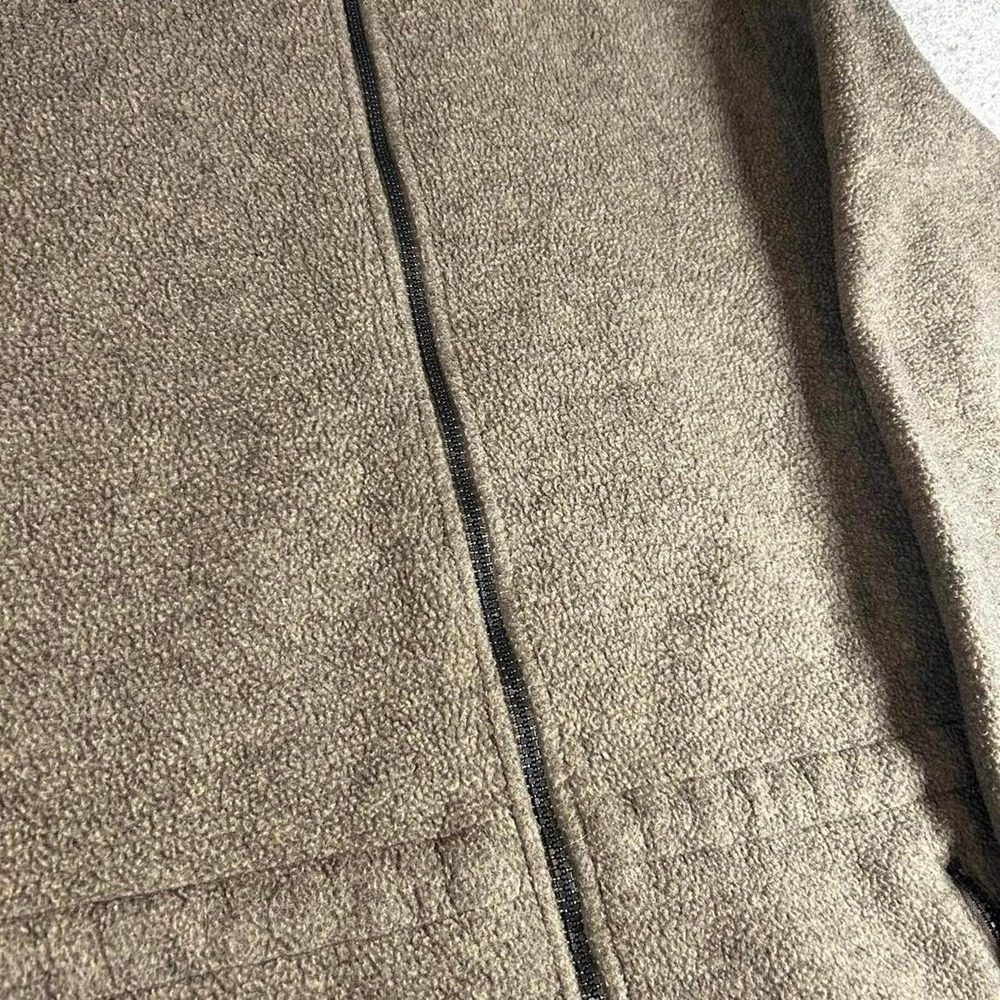 Vintage Eddie Bauer tan brown fleece zip up outdoors jacket Size M - Picture 3 of 7